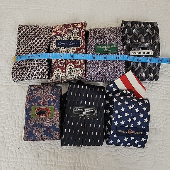 LOT OF 7 Men's Ties Various Brands‎ Tommy Hilfiger Ossomani Bruno Piatelli etc - Picture 2 of 7